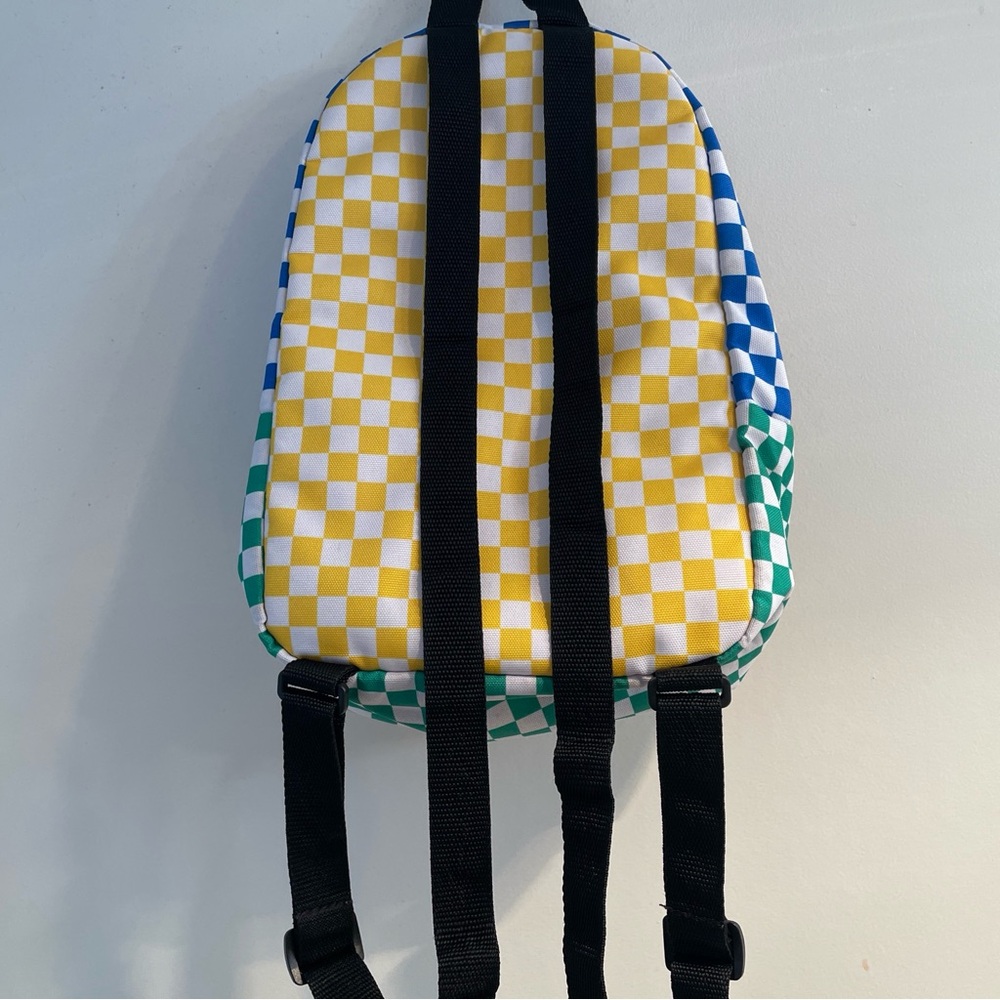 VANS Realm Rainbow Backpack Checkerboard Multi Color Block w/Laptop Pocket - Picture 3 of 8